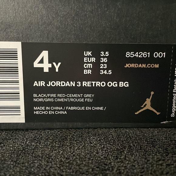 Jordan 3 OG Black Cement - Picture 6 of 6